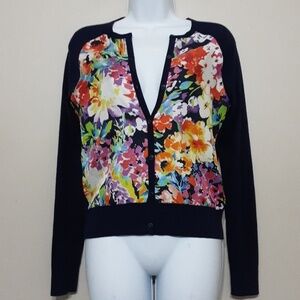 Lauren Ralph Lauren cardigan silk artsy casual vacation office luxury resort Y2K